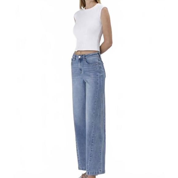 NEW VERVET BY FLYING MONKEY louise seam detail palazzo jeans in blue - Picture 1 of 4